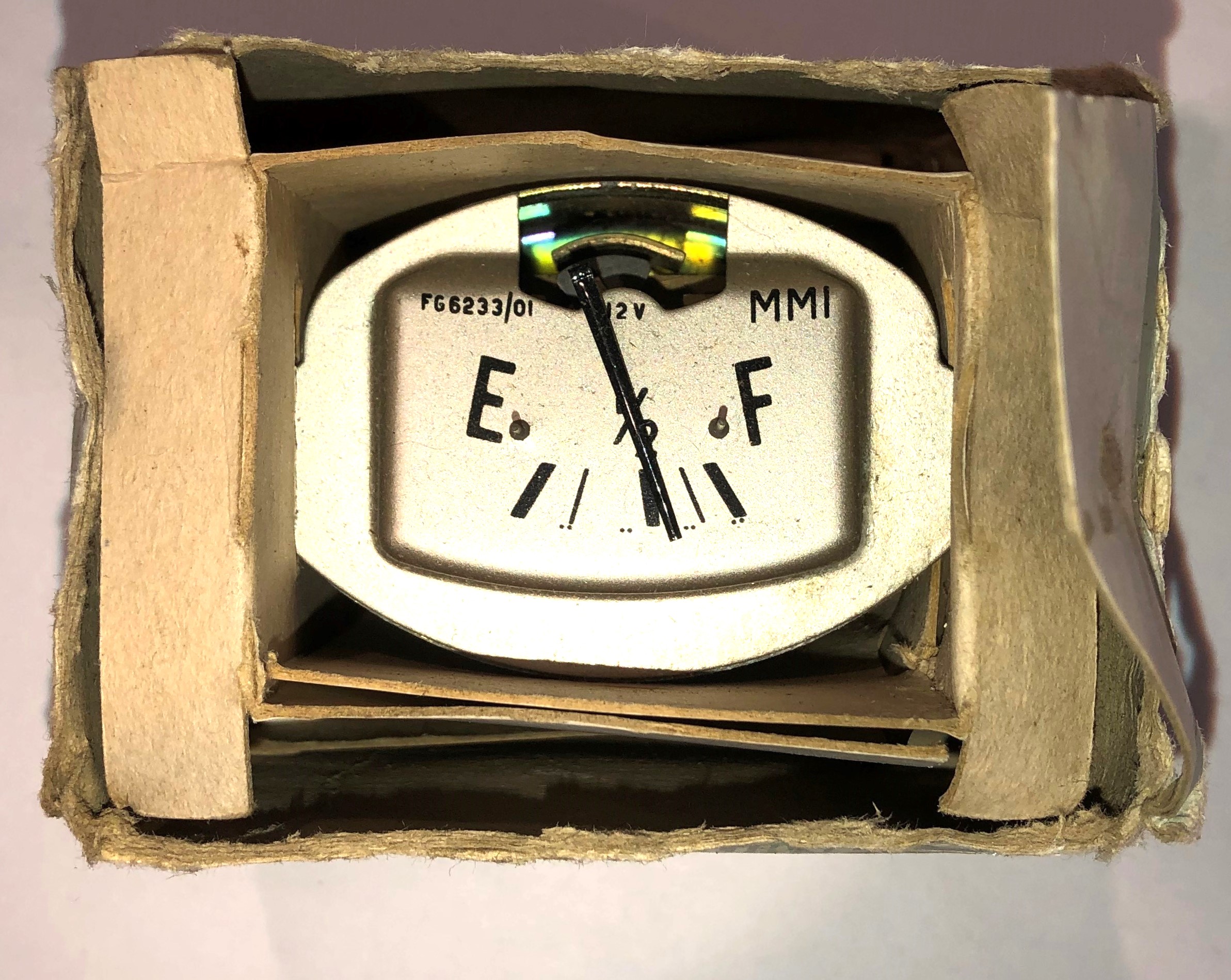 Fuel Gauge (Silver/Gold) 1954-64 NOS