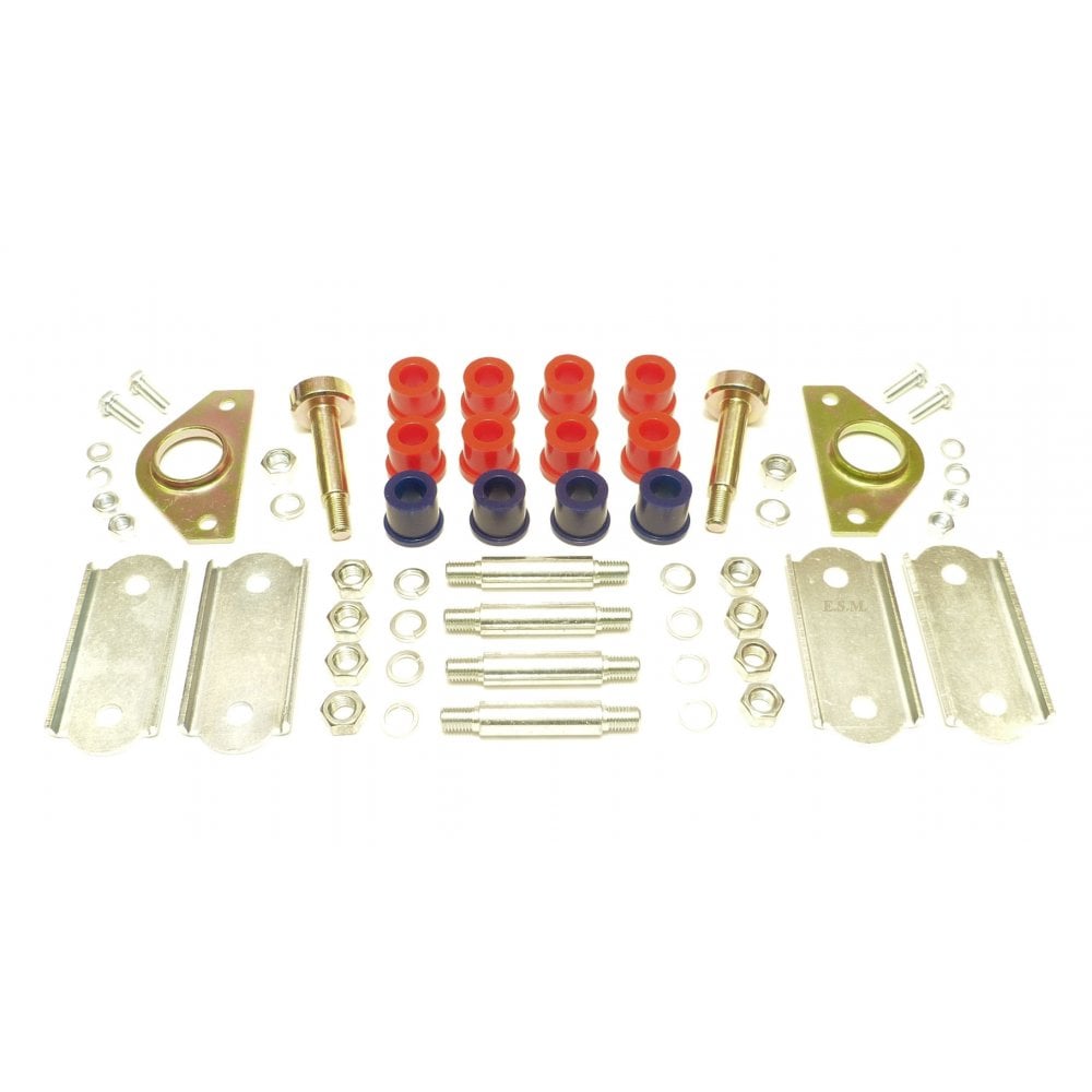 Rear Spring / Shackle Pin, Plate & Bush Kit - Polyurethane (Saloon, Traveller, Convertible) SUS725P